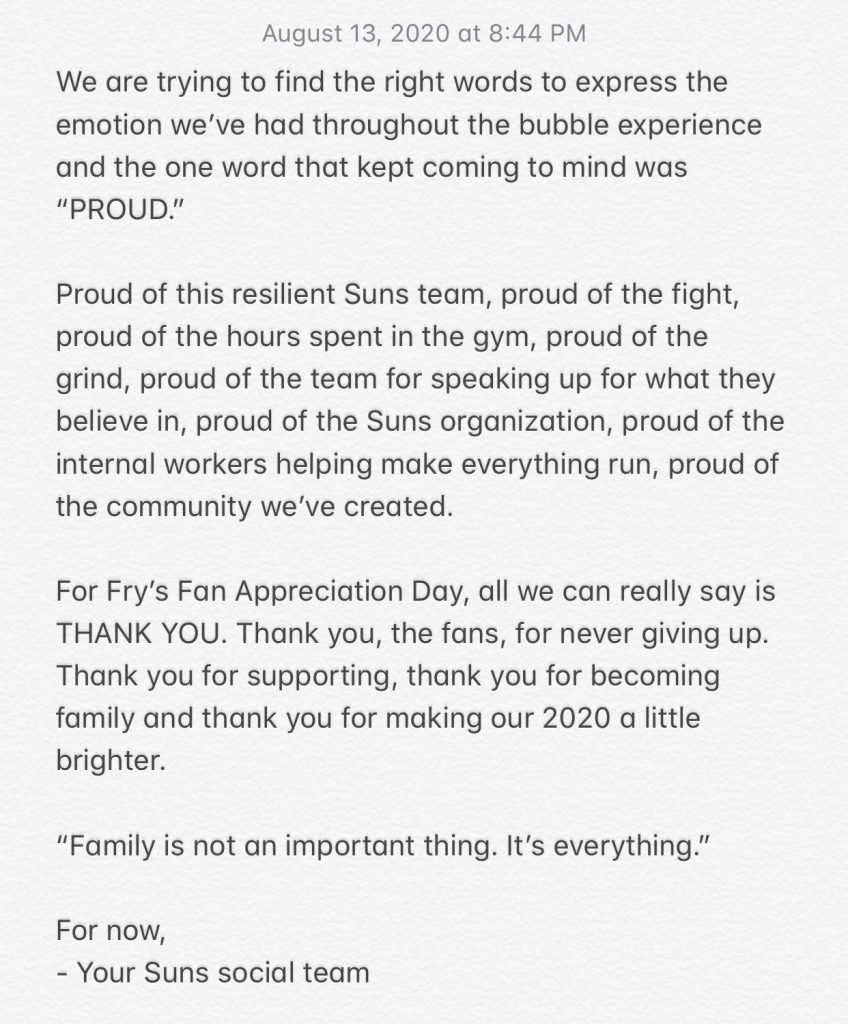 Portland Trail Blazers Scrape through to NBA play-in series as the Phoenix Suns are eliminated despite going 8-0 5 The Suns tweeted this statement after the Blazers' win