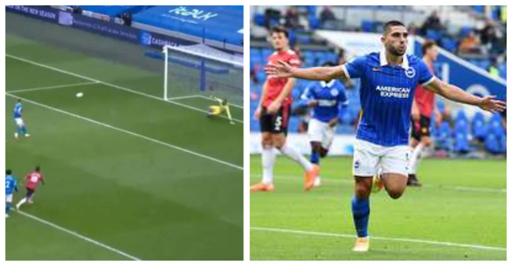 Watch: Neil Maupay scores audacious panenka penalty to give Brighton the lead against Man United 2 Maupay