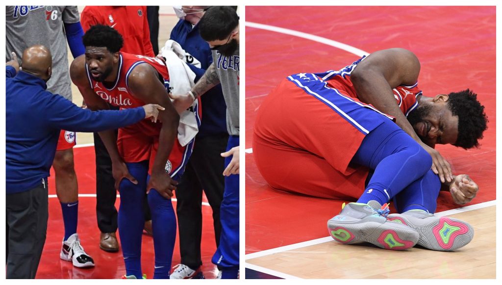 Joel Embiid suffers knee injury against Wizards 2 Embiid