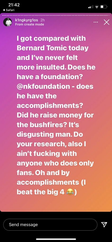 "Has he beaten the big 4?"- Nick Kyrgios feels insulted over comparisons with Bernard Tomic 2 "Has he beaten the big 4?"- Nick Kyrgios feels insulted over comparisons with Bernard Tomic - THE SPORTS ROOM