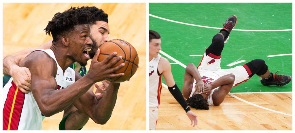 Jimmy Butler injured after getting poked in the eye against Celtics 
