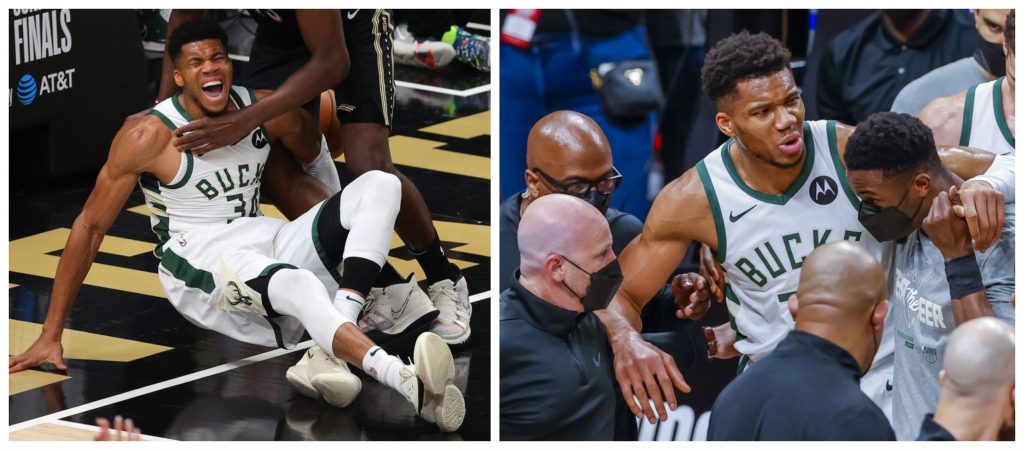 Giannis Antetokounmpo suffers knee injury in Game 4 against Hawks 2 Giannis Antetokounmpo suffers knee injury in Game 4 against Hawks