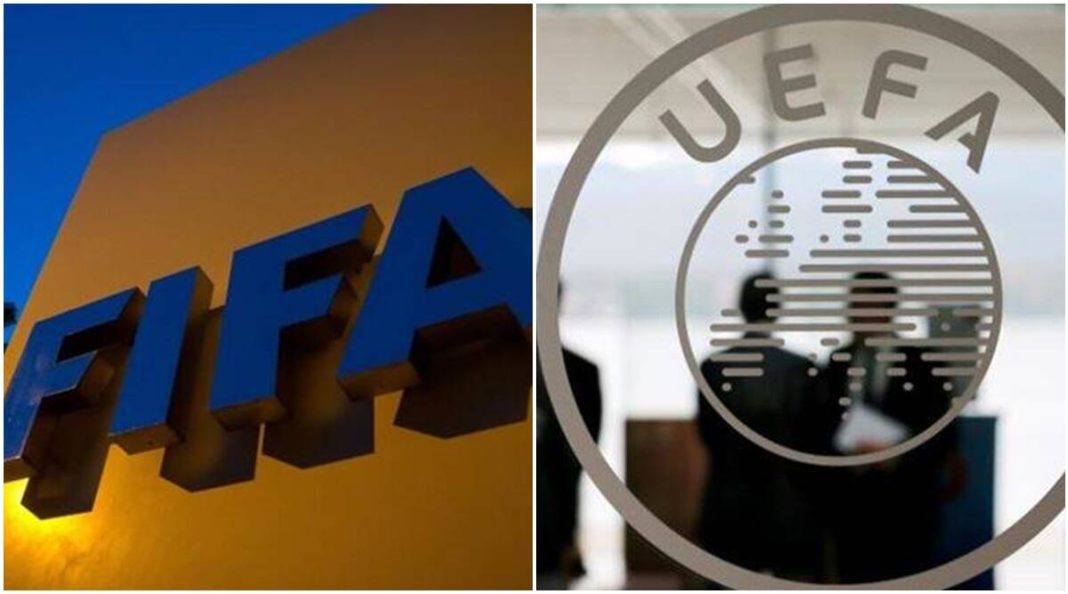FIFA-UEFA FIFA and UEFA bans Russia from International fixtures; clubs barred from European competitions