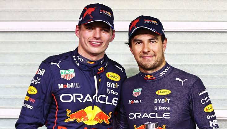 Red Bull drivers Max Verstappen and Sergio Perez dominate