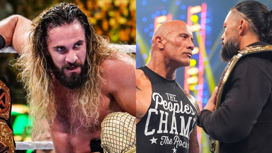 seth rollins the rock seth rollins the rock