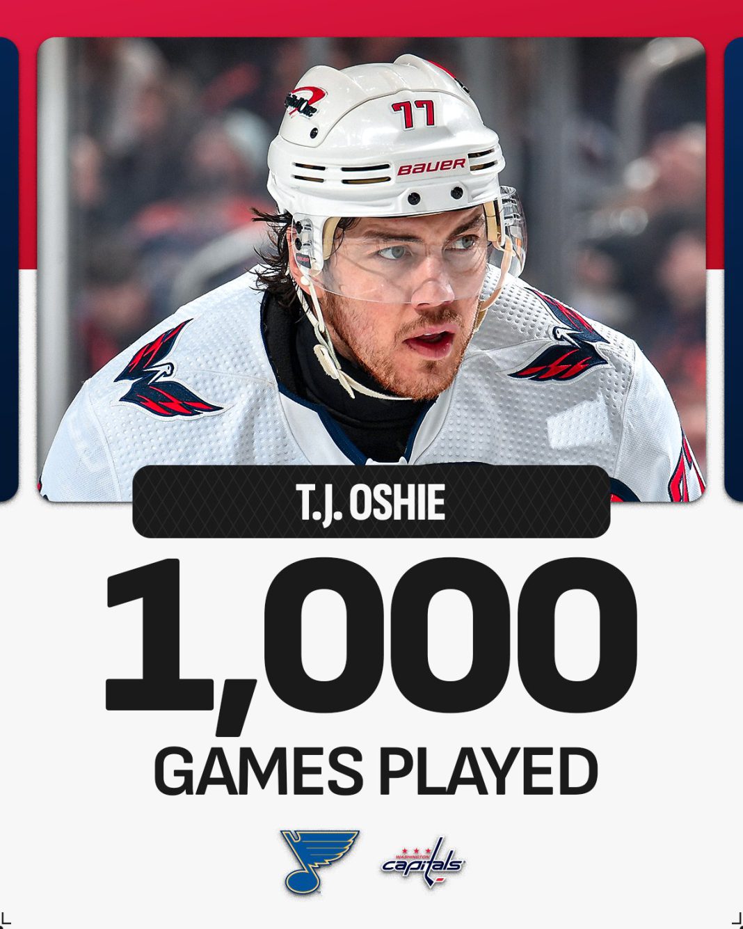 milestones are celebrated with reverence. As T.J. Oshie,
