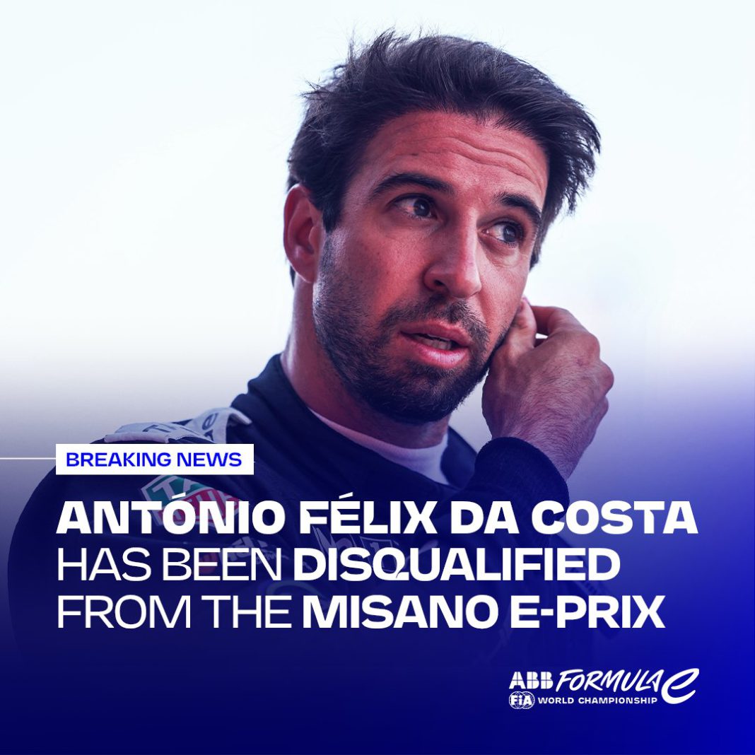 GLEP9SDXQAAfFhG Antonio Felix da Costa Loses Misano E-Prix Win After Technical Breach