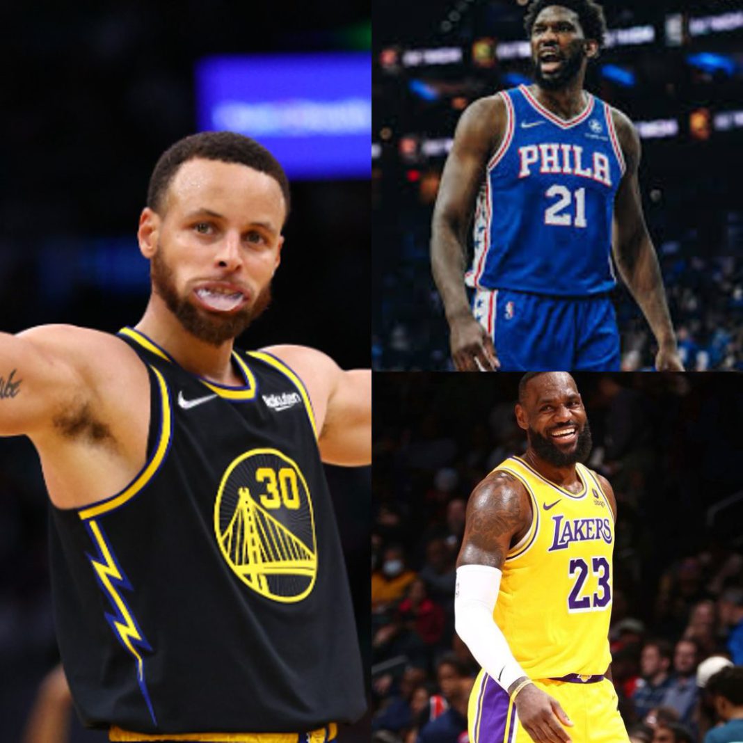 LeBron James, Steph Curry, and Joel Embiid: A Trio of Legends in the Starting Lineup LeBron James, Steph Curry, and Joel Embiid: A Trio of Legends in the Starting Lineup